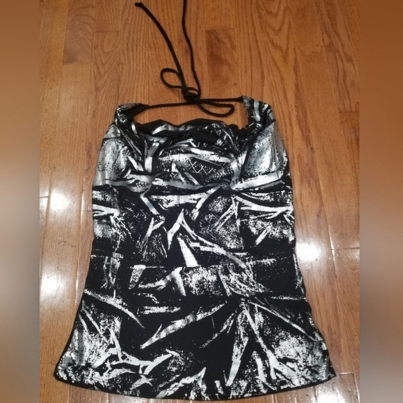 Black and Silver Halter Top size Medium - Picture 5 of 5
